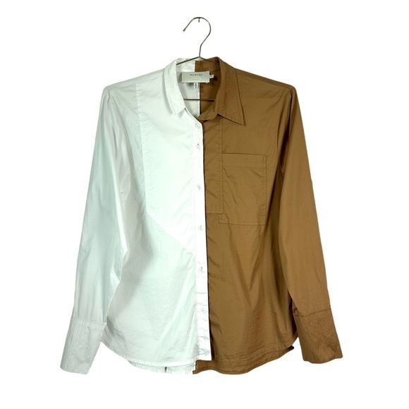 Munthe Tadum Brown/White Button Down Top Size 34 - Picture 3 of 7